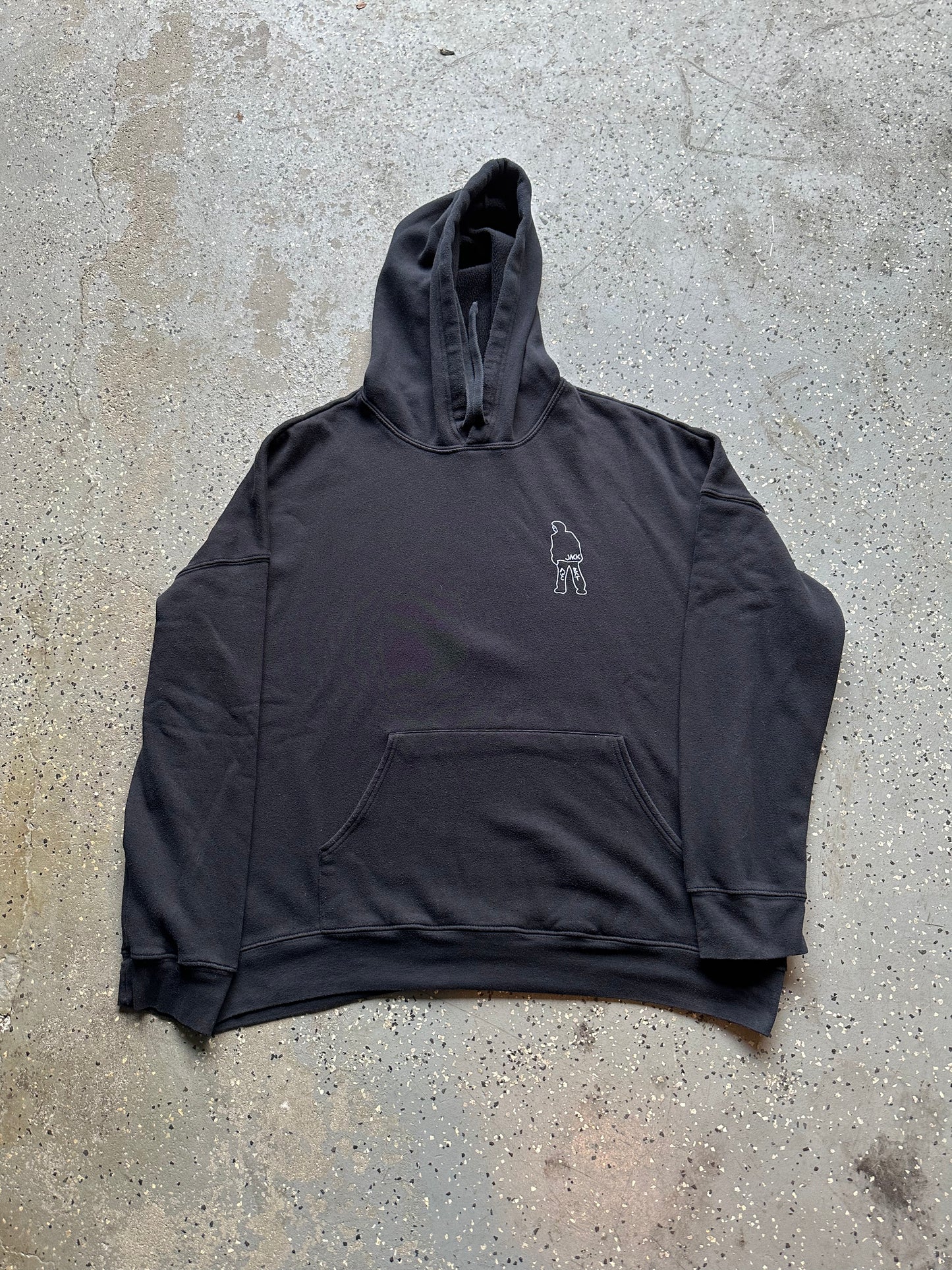 black hoodie, full front image